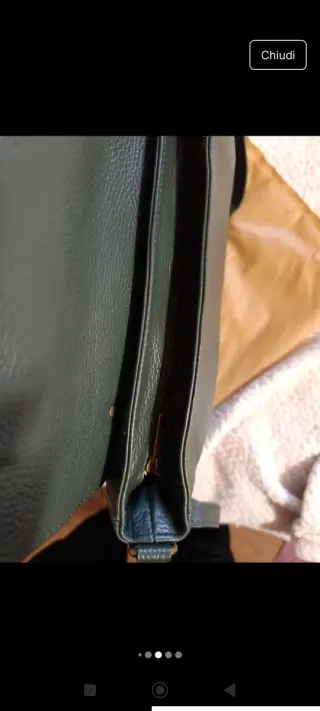 Borsa Le Corone vera pelle verde