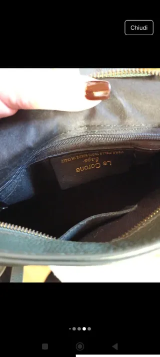 Borsa Le Corone vera pelle verde