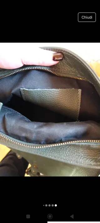 Borsa Le Corone vera pelle verde