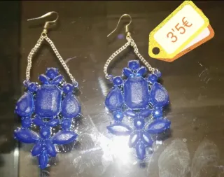 Pendientes bisutería dorados y rojos