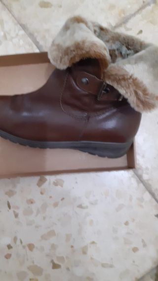 Botas de invierno de piel forradas,suela antidesl