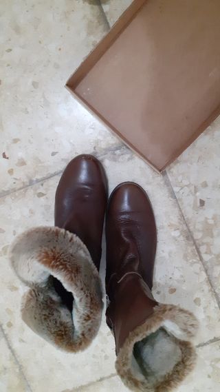 Botas de invierno de piel forradas,suela antidesl