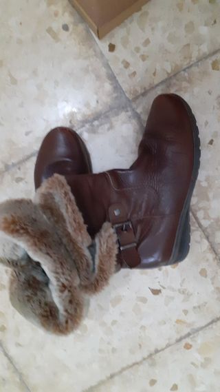 Botas de invierno de piel forradas,suela antidesl