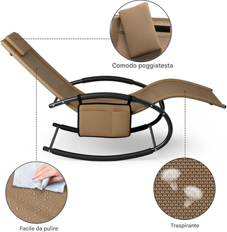 Sedia Sdraio a Dondolo da Giardino, Lettino Prendi