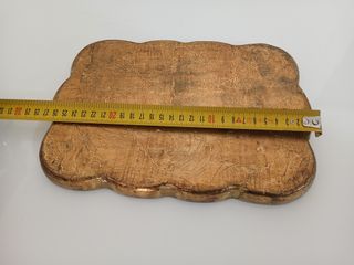 Vassoio Legno Fiorentino Vintage Rosso Oro