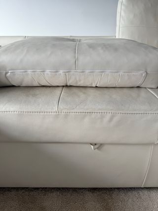 Sofá Cama Chaiselong 3 Plazas Beige/Blanco