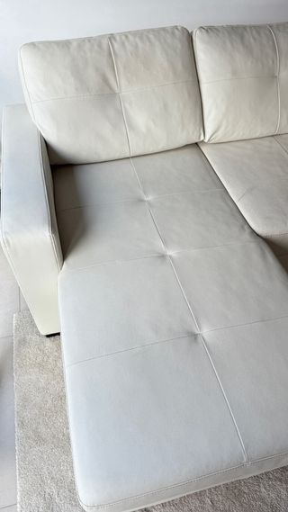 Sofá Cama Chaiselong 3 Plazas Beige/Blanco