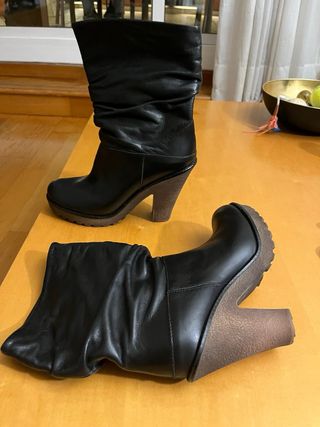 Botines negros piel mujer talla 38