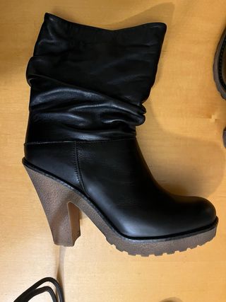 Botines negros piel mujer talla 38