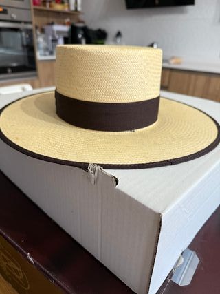 Sombrero Panamá Oliver Beige/Marrón Talla 56