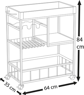 Carrello da Cucina Multiuso Portaoggetti Salvaspaz