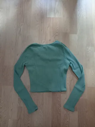 Crop top Shein verde manga larga