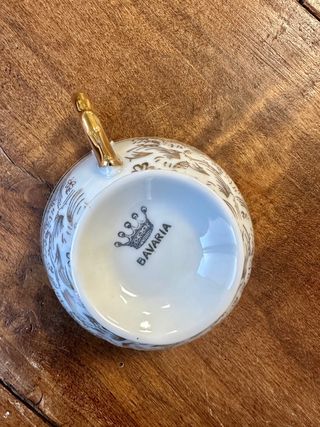 Juego de té porcelana Bavaria oro blanco