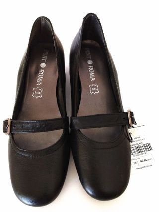 Bailarina de piel con cuña