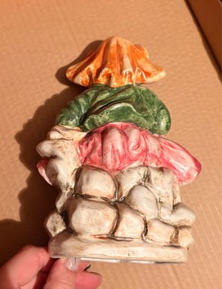 Statuetta bambina con oca vintage ceramica