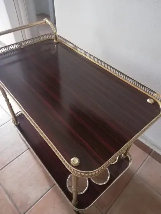 Carrito camarera vintage metal y madera