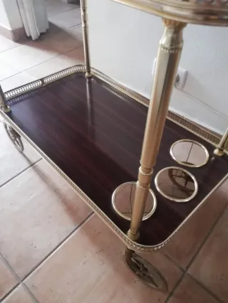 Carrito camarera vintage metal y madera