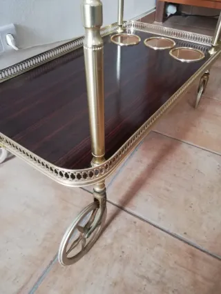 Carrito camarera vintage metal y madera