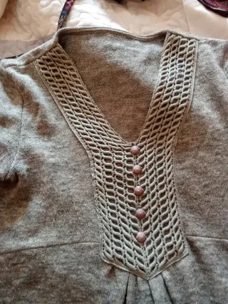 Vestido de punto gris mujer