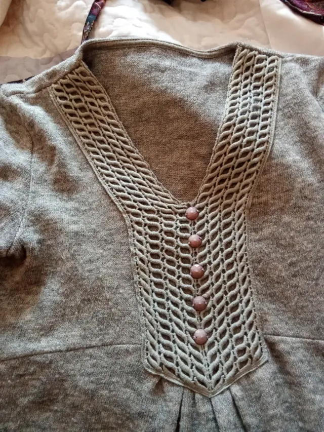 Vestido de punto gris mujer