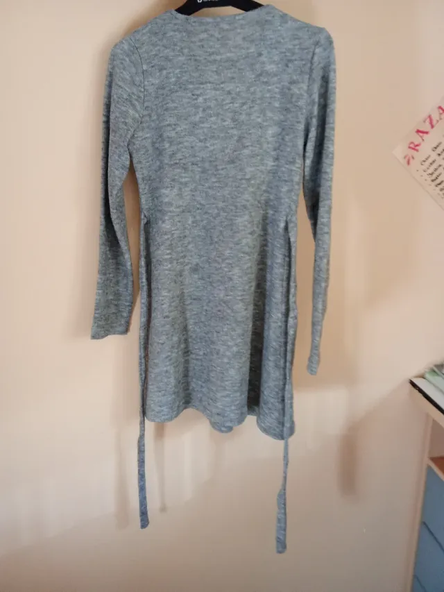 Vestido de punto gris mujer