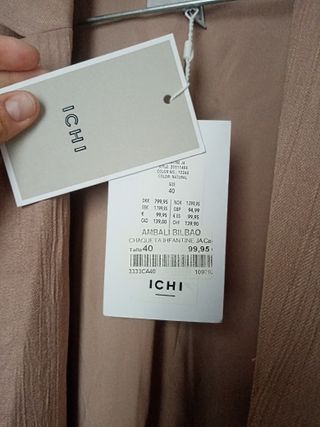 Chaqueta ICHI Beige Talla L