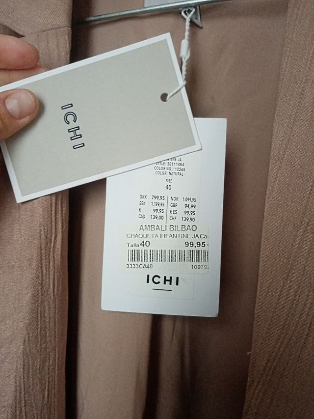 Chaqueta ICHI Beige Talla L