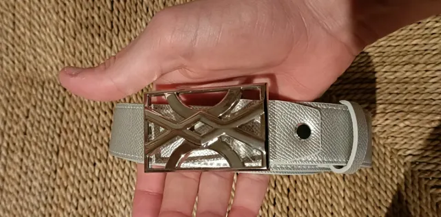 Cinturón Benetton Polipiel Plata