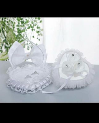 Porta anelli cuore pizzo velluto Swarovski