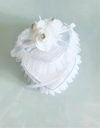 Porta anelli cuore pizzo velluto Swarovski