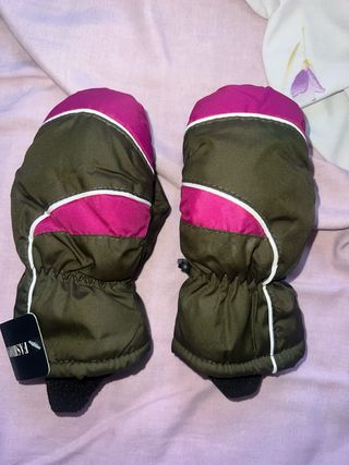 Manoplas Nieve Niñ@s Verde/Rosa