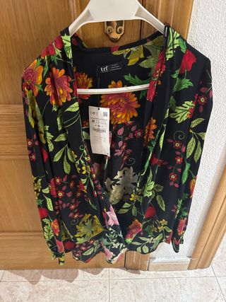 Camisa Zara Estampada Mujer Talla M