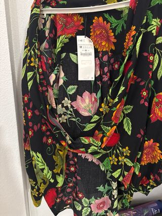 Camisa Zara Estampada Mujer Talla M