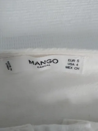 Camiseta Mango Blanca Talla S