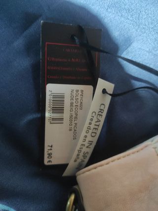 Bolso Caramelo Beige y Rosa