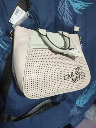 Bolso Caramelo Beige y Rosa