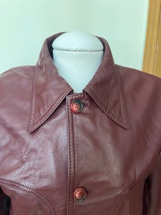 Cazadora cuero granate unisex