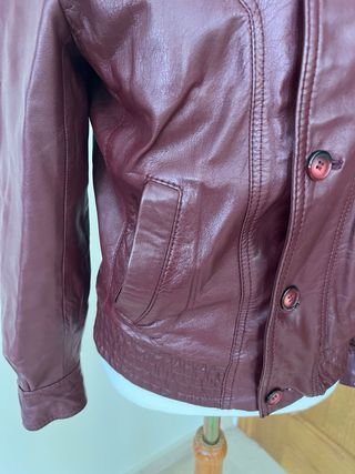 Cazadora cuero granate unisex