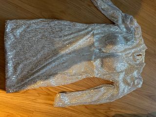 Vestido lentejuelas fiesta manga larga mujer