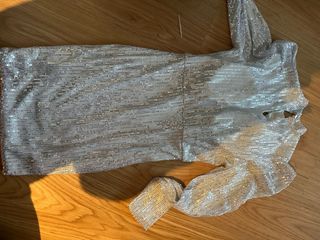 Vestido lentejuelas fiesta manga larga mujer