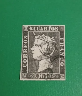 Sello antiguo 6 Cuartos 1850