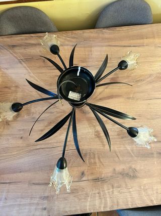 Lámpara colgante vintage Sputnik cristal metal