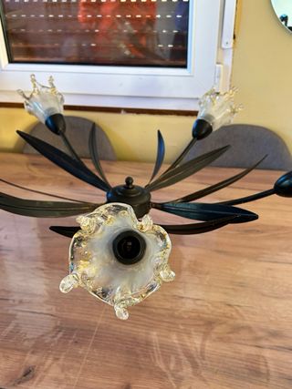 Lámpara colgante vintage Sputnik cristal metal