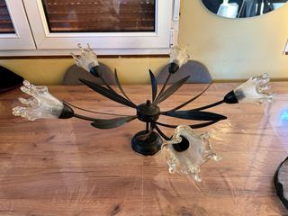 Lámpara colgante vintage Sputnik cristal metal