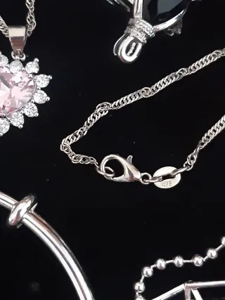 Conjuntos joyas plata 925,collar pulseras anillos