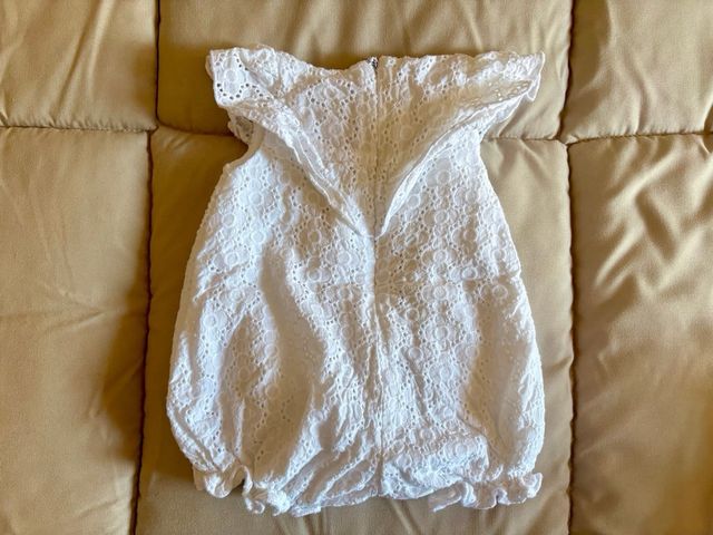 Pagliaccetto Prénatal ricamato in pizzo neonata