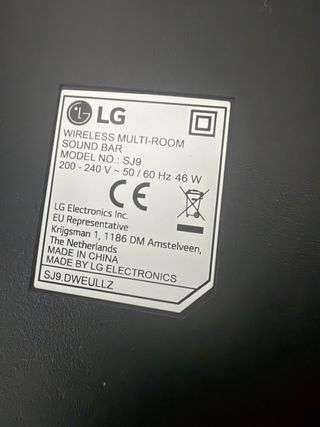 Barra de Sonido LG SJ9 Negra