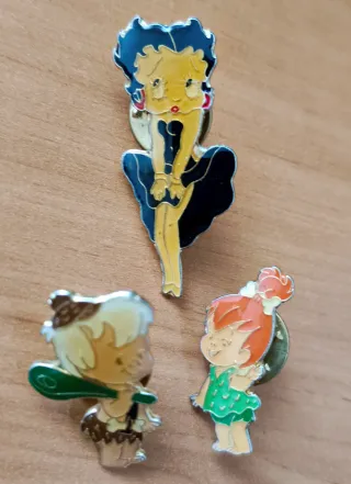 Lote 3 Pins Vintage Dibujos Animados