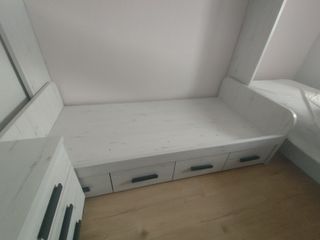 Dormitorio juvenil madera blanca/gris