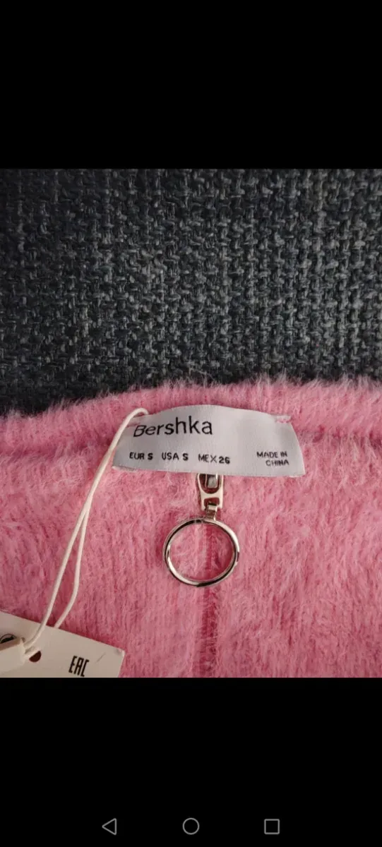 Conjunto top y falda rosa peluche